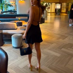 Reformation Jennis Silk Dress black XS